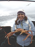 Woman with giant crab